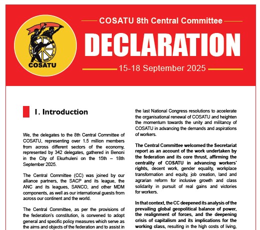 COSATU Declaration